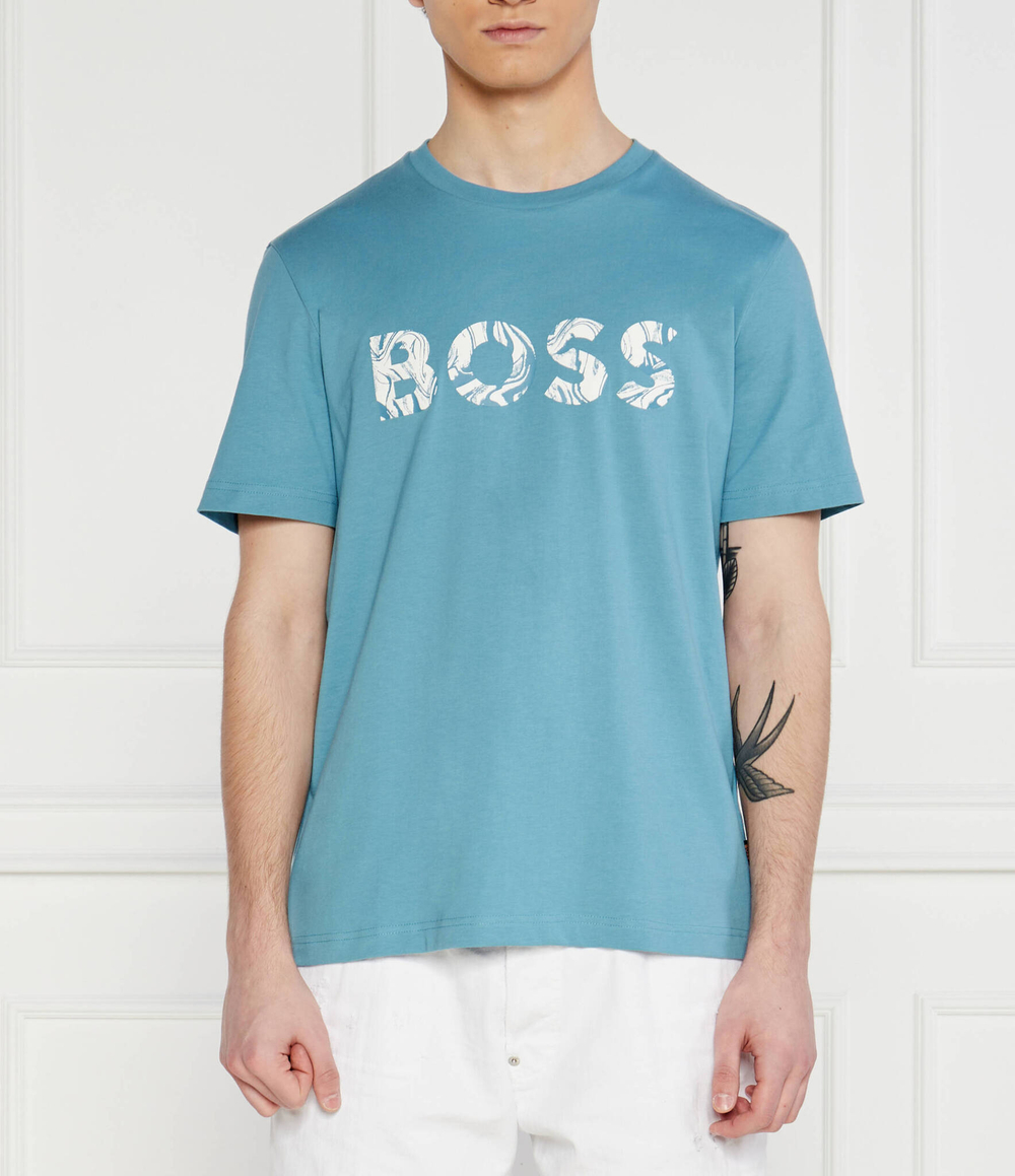 Футболка Te_Bossocean BOSS ORANGE - голубой(50515997)