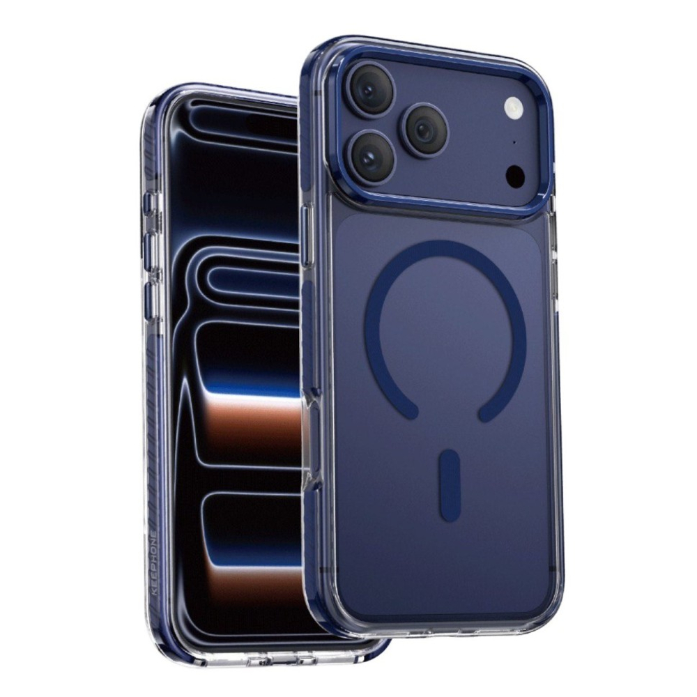 Накладка для i-Phone 17 Pro max Keephone Shockstar MagSnap сине-прозрачный