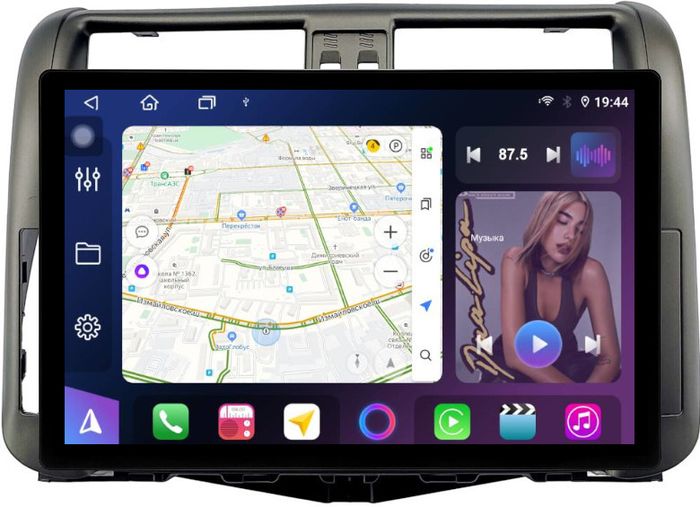 Магнитола для Toyota Land Cruiser Prado 150 2009-2013 (рамка графит) - FarCar BX877 монитор 13" 2K QLED на Android 13, TS10, 6+128, CarPlay, 4G SIM-слот