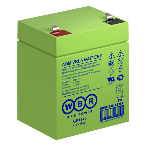 Аккумулятор WBR GP1245 (12V16W) - AGM ( 12В / 4,5Ач )