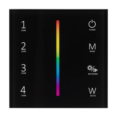 Панель Sens SMART-P30-RGBW Black (230V, 4 зоны, 2.4G) (Arlight, IP20 Пластик, 5 лет)