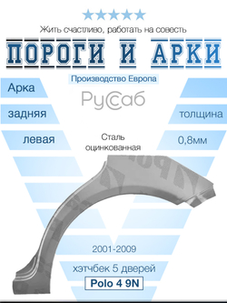 Арка левая Volkswagen Polo 4 2001-2009 (Klokkerholm) хэтчбек