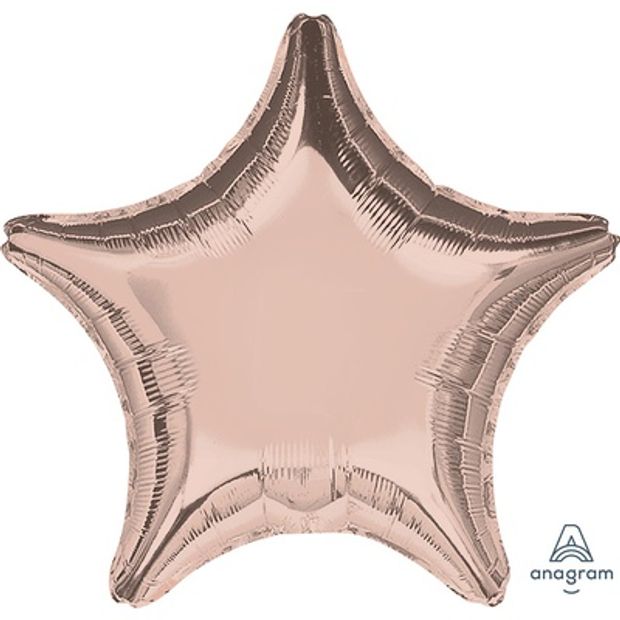 АN Шар Звезда 19"/48 см, Металлик Rose Gold розовое золото (БГ-15)