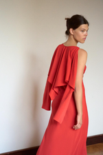 ДЛИННОЕ ПЛАТЬЕ ИЗ ЖОРЖЕТА С НАКИДКОЙ — ZARA