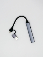 Type-c USB хаб разветвитель переходник hoco HB26 0,2 м