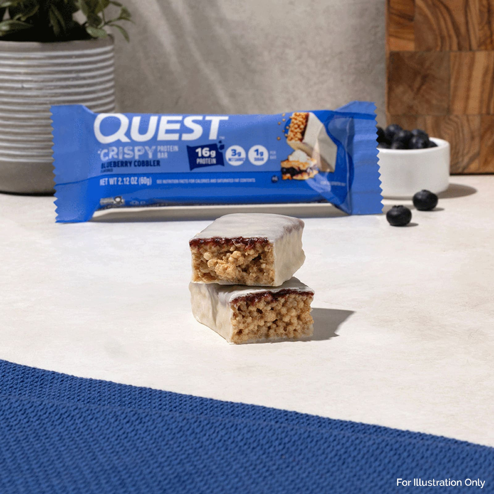 Quest Nutrition, протеиновый батончик, хрустящий пирог с голубикой, 12 батончиков по 60 г (2,12 унции)