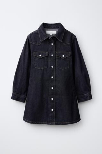 ZARA ДЖИНСОВОЕ ПЛАТЬЕ С КАРМАНАМИ, СИНИЙ