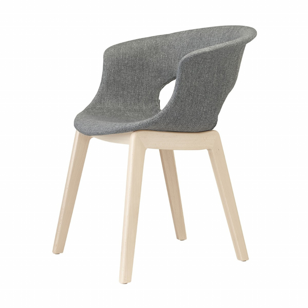 Кресло с обивкой Scab Design Natural Miss B Pop, натуральный бук, серый