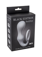 Эрекционное кольцо с анальной пробкой Double Pleasure Anal Plug Grey (10,5 см , серый) (Цвет: серый)