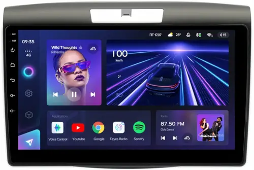 Магнитола для Honda CR-V 4 2012-2016 (маленькая рамка 9) - Teyes CC3 на Android 10, Быстрая, QLED, CarPlay, 4G SIM-слот