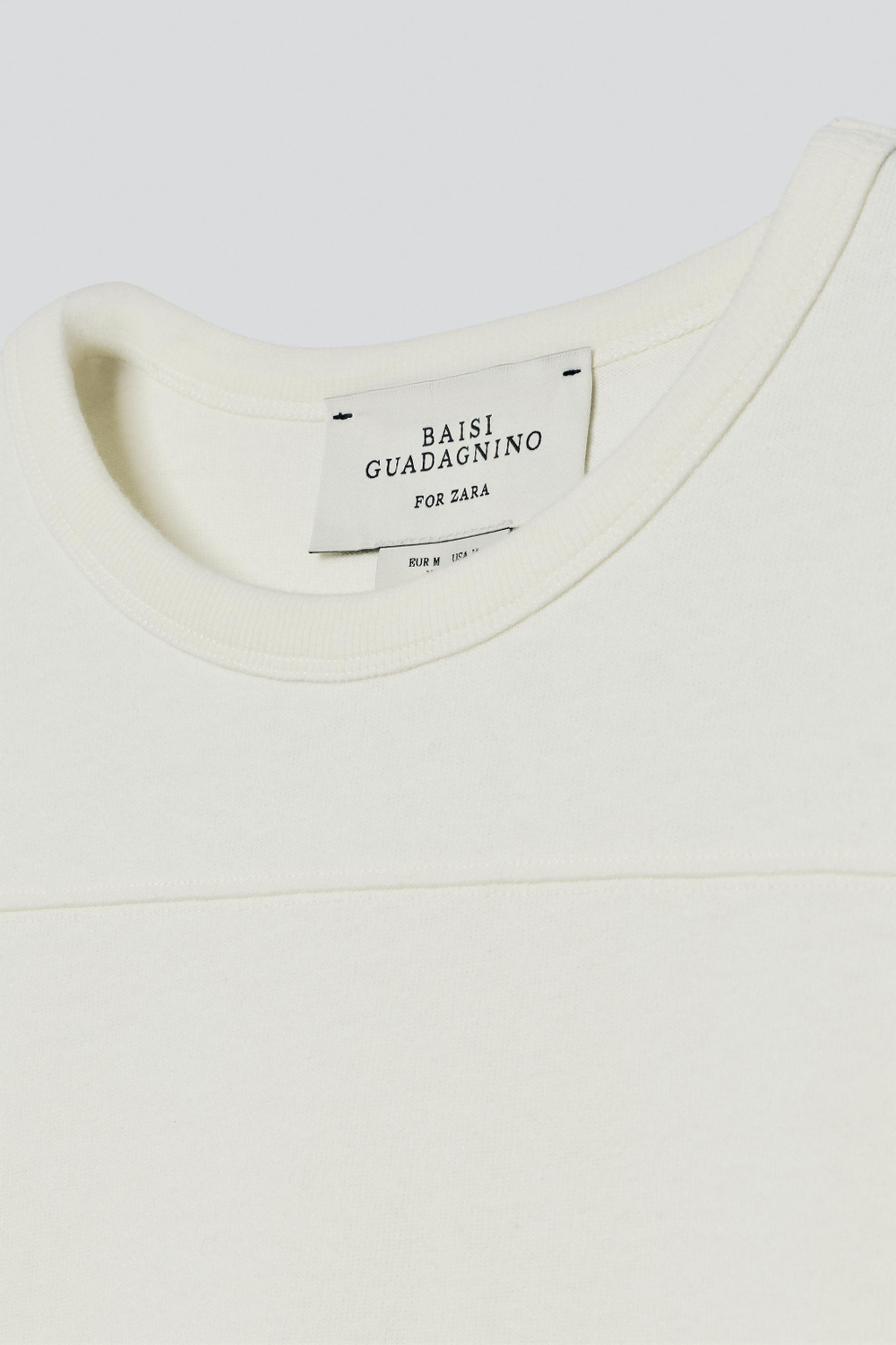 ZARA X BAISI GUADAGNINO ФУТБОЛКА REGULAR FIT С КОНТРАСТНЫМ ПРИНТОМ, ЭКРЮ/БЕЛЫЙ