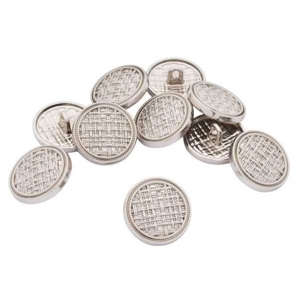 Пуговицы металл на ножке 28L=18 мм, Silver (серебристый), 10 шт, MP06