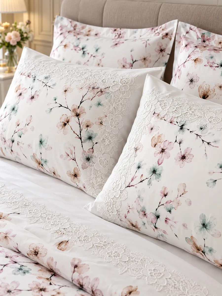 Gelin Home КПБ 6 пр. ZENAN зелёный цвет пододеяльник 200*220, простынь 240*260, наволочки 50*70 2шт, декоративные наволочки 50*70 2шт GLNN545 — фото 2