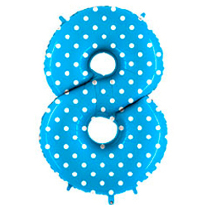 Цифра "8" горошек (голубой)