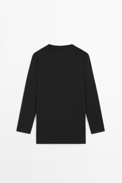 Massimo Dutti Удлинённая футболка, черный