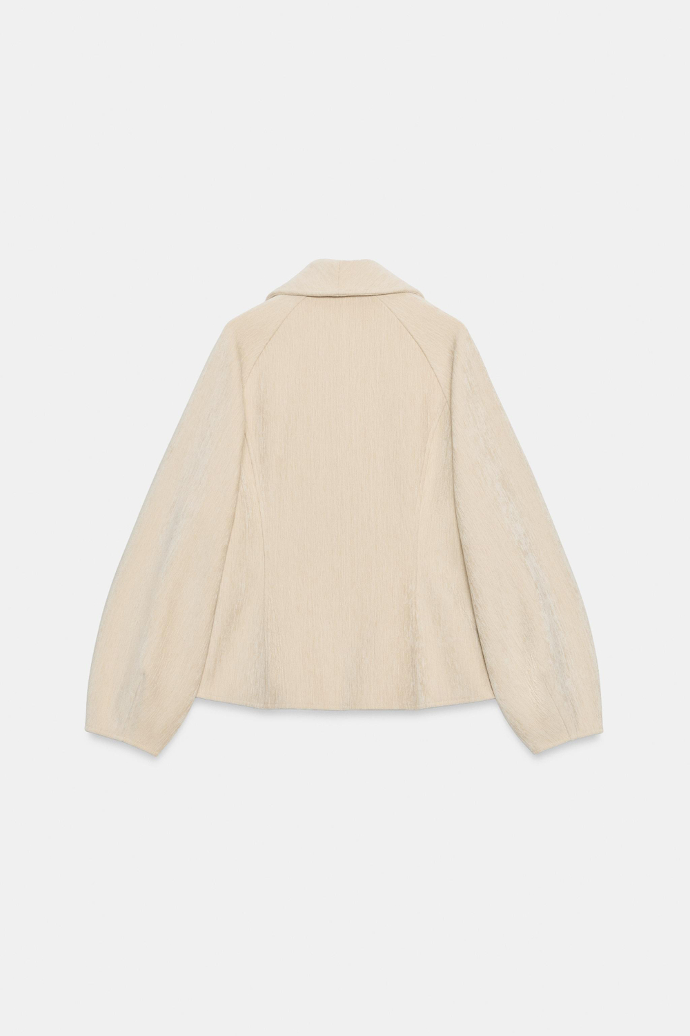 ZARA ПРИТАЛЕННАЯ КУРТКА С ЗАПАХОМ, ЖЕЛТОВАТО-БЕЛЫЙ