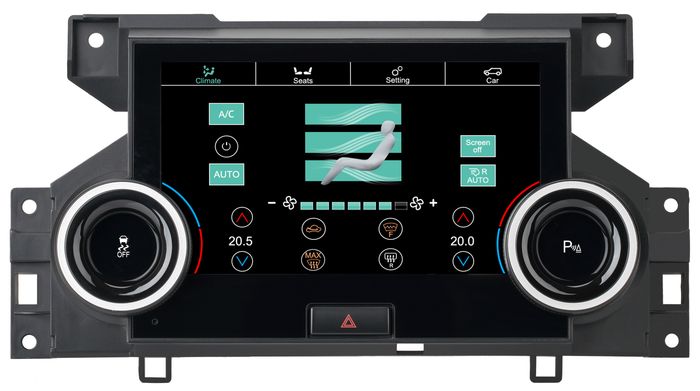 Сенсорная панель климата Land Rover Discovery 4 2009-2016 L319 - Kuberg ZF-2010 с 7" экраном LCD/ЖК без отверстия под CD