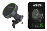 Автодержатель WALKER CX-055 магнитный на воздуховод, с беспроводным ЗУ, черный