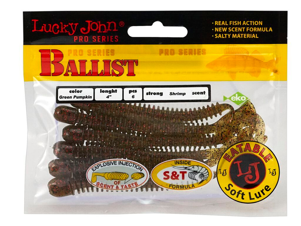 Твистеры съедобные LJ Pro Series BALLIST 4.0in (10,2 см), цв. PA03, 6 шт.
