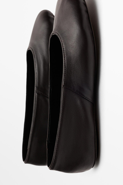 Massimo Dutti Мягкие кожаные балетки, коричневый