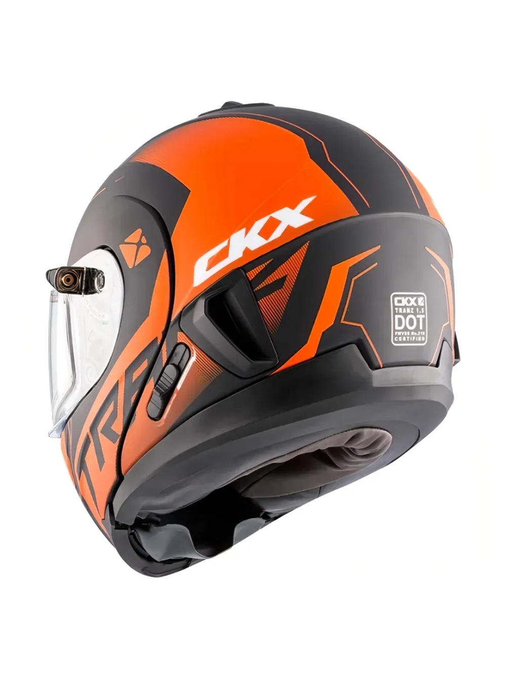 Шлем модуляр CKX TRANZ с 2мя визорами, подогрев(orangeXS)
