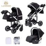 Детская коляска Luxmom F2A 3в1 (черный)