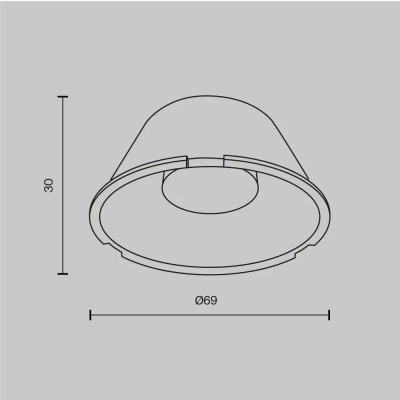 Линза ⌀69mm 15° для Фокус / Focus Led 30Вт, LensD69-15. TM Maytoni