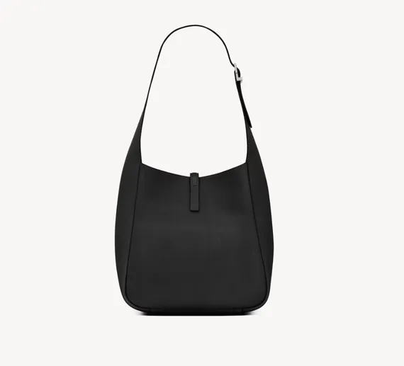 Сумка Saint Laurent LE 5 A 7 эластичная, из зернистой кожи, черная