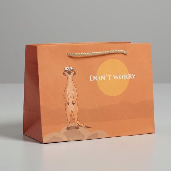 Пакет подарочный Don not worry, 14,5 × 19,5 × 8,5 см   4783335