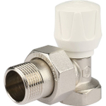 Вентиль ручной регулировки угловой STOUT - 3/4" (ВР/НР-американка, PN10, Tmax 120°C, шток металл по металлу)