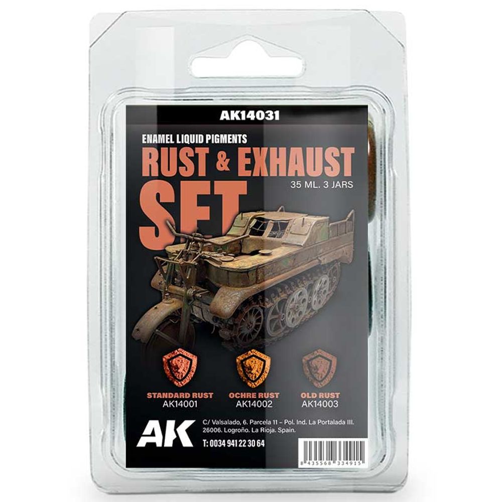 Набор красок AK Interactive Liquid Pigment Set - Rust & Exhaust Набор красок AK Interactive Liquid Pigment Set - Rust & Exhaust