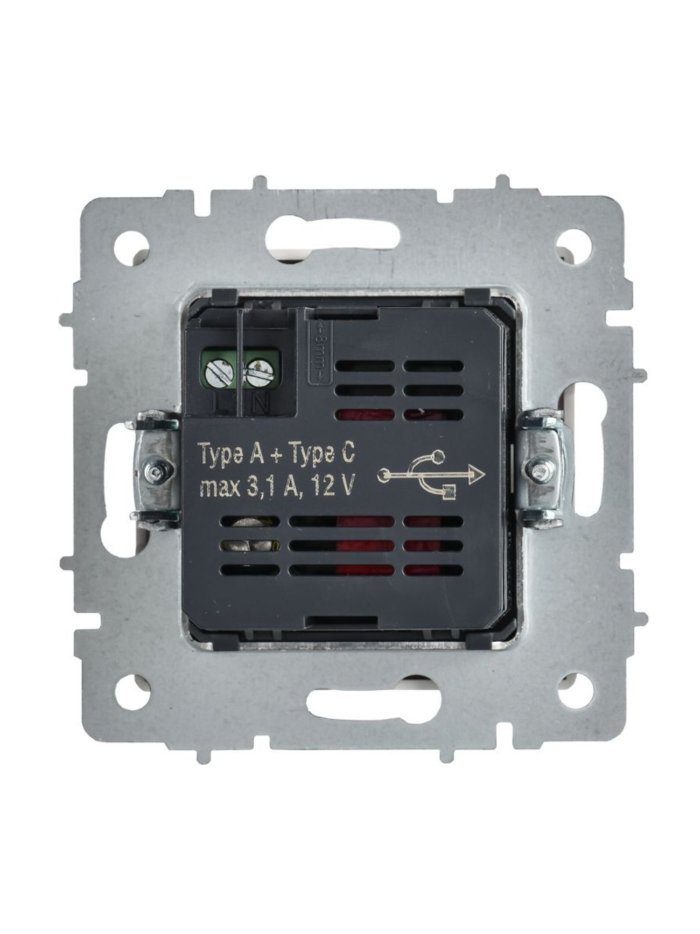 Розетка BRITE РЮ11-1-БрАБ 18Вт USB A+C механизм арктич. бел. IEK BR-U22-018-K91