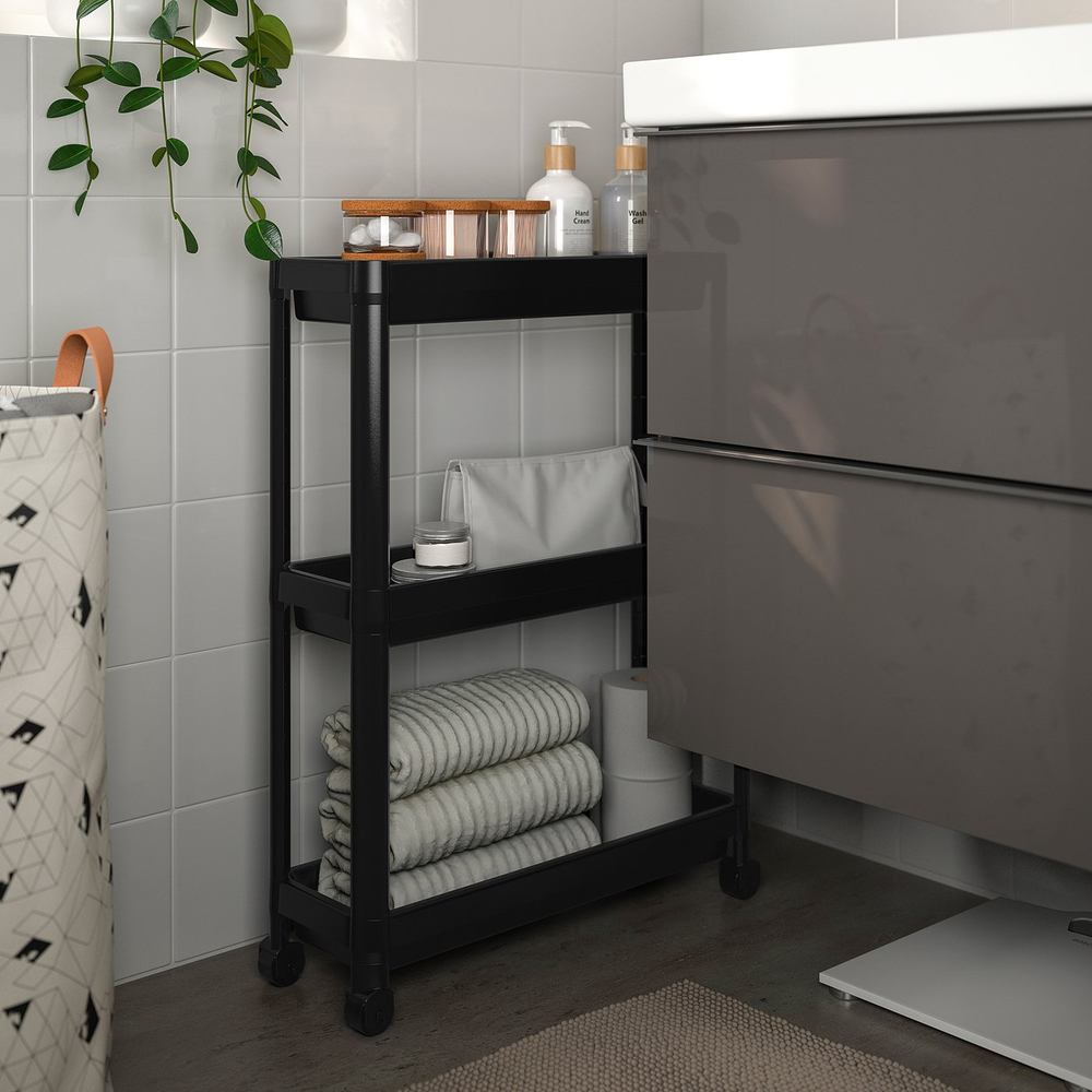 IKEA VESKEN  (ИКЕА ВЕСКЕН)  -  Тележка - чёрный 54х18х71 см