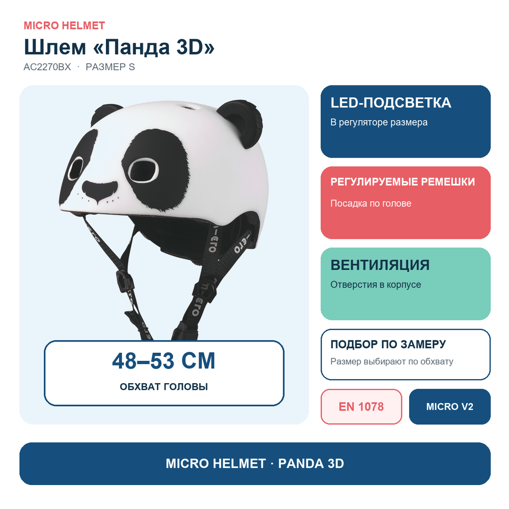 Шлем Micro - Панда 3D S BOX