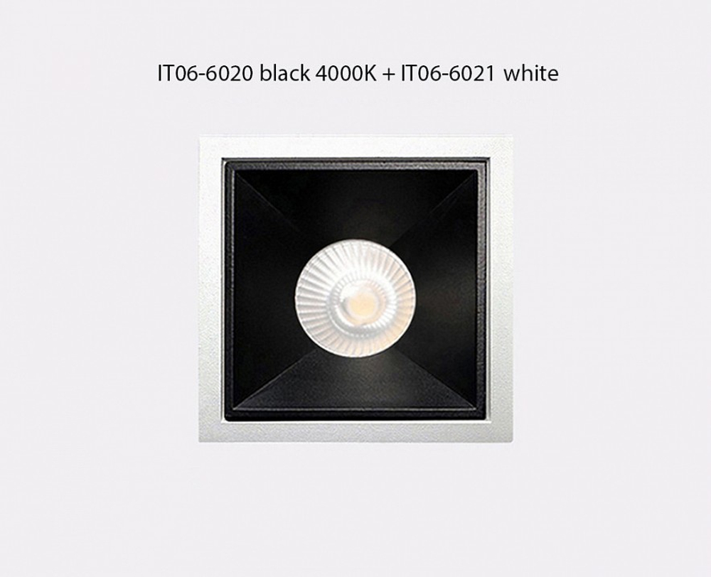 Встраиваемый светильник Italline IT06-6020 IT06-6020 black 4000K + IT06-6021 black