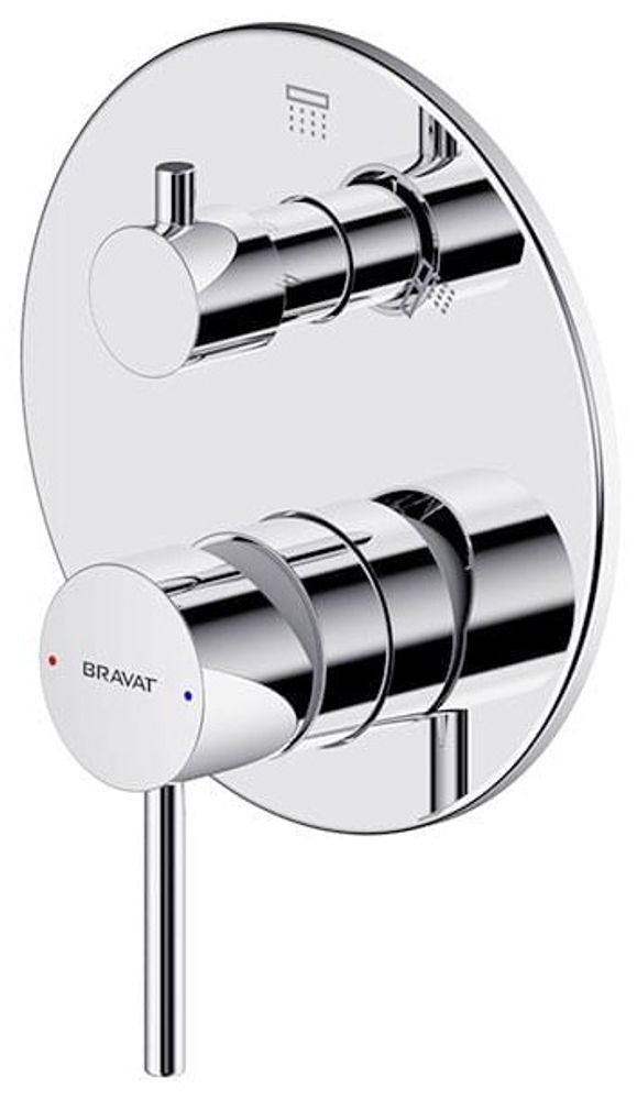 Внешняя часть смесителя для душа 2 функции Bravat ARC, хром (P69193C-2A-07)