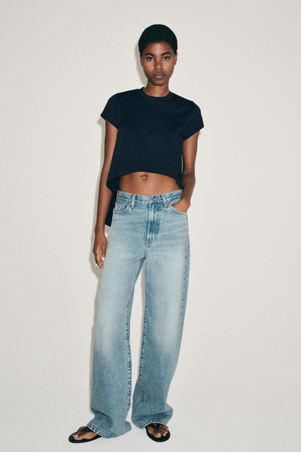 АСИММЕТРИЧНАЯ ХЛОПКОВАЯ ФУТБОЛКА — ZARA