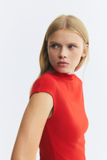 Топ из джерси с воротником-стойкой - H&M