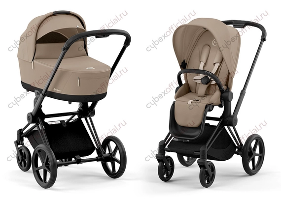 Детская коляска Cybex Priam IV 2 в 1 Cozy Beige шасси Matt Black