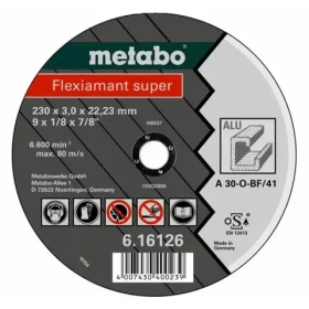 Круг отрезной по цветным металлам METABO Flexiamant S 230x22х3.0 мм (616126000)