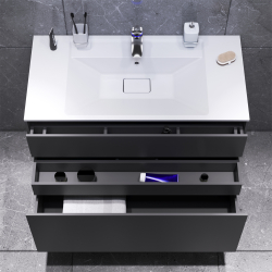 M50AFHX1003GM Inspire V2.0, База под раковину, подвесная, 100 см, 3 ящика, push-to-open, графит мато