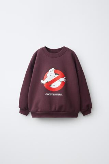 ZARA ТОЛСТОВКА С ПРИНТОМ GHOSTBUSTERS™, БУРГУНДИ