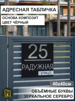 Адресная табличка на дом с объемными буквами