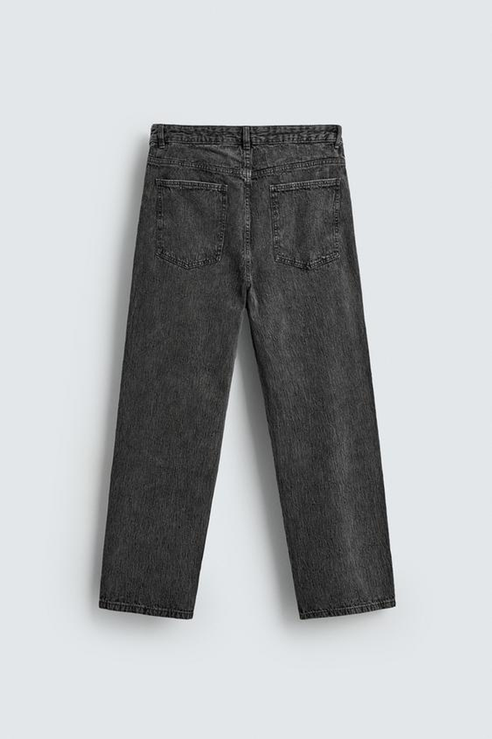 ZARA БРЮКИ STRAIGHT FIT ЖАККАРД, ТЕМНО-СЕРЫЙ