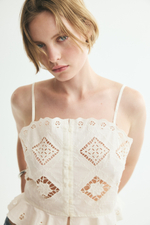 Короткий топ с вышивкой - H&M