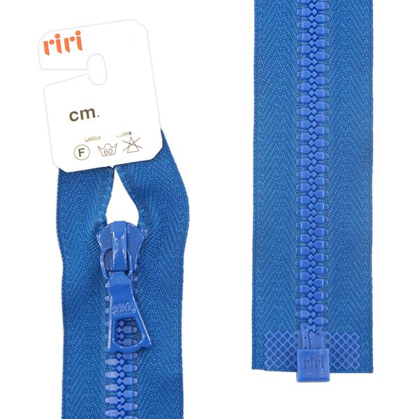 Молния трактор RIRI Т6 (6 мм) 1 зам., разъем., 55 см, цв.2641, синий, 1 шт