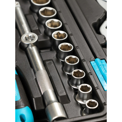 Набор слесарных инструментов Bartex, 1/2", 1/4", CrV сталь, кейс, 76 пр, шт
