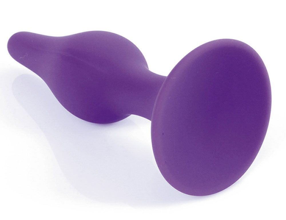 Фиолетовая анальная втулка Silcone Purple Plug Large - 12,5 см. (Цвет: фиолетовый)