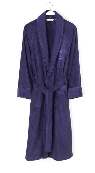Махровый мужской халат DELUX ДЕЛЮКС  фиолетовый SOFT COTTON (Турция)