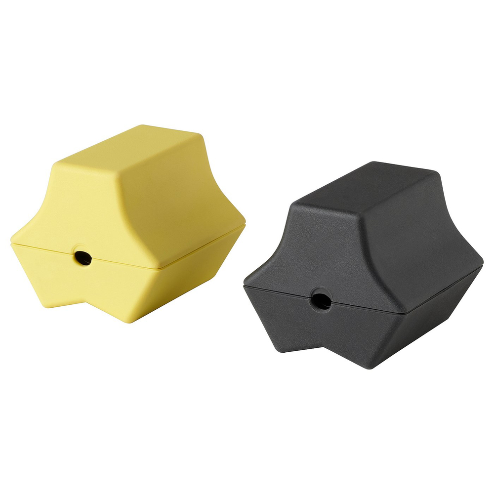 IKEA HAVSKÅL  (ИКЕА ХАВСКОЛ)  -  Утяжелитель для кабеля USB, 2 шт - чёрный/жёлтый